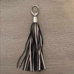 Leather tassel bag charm